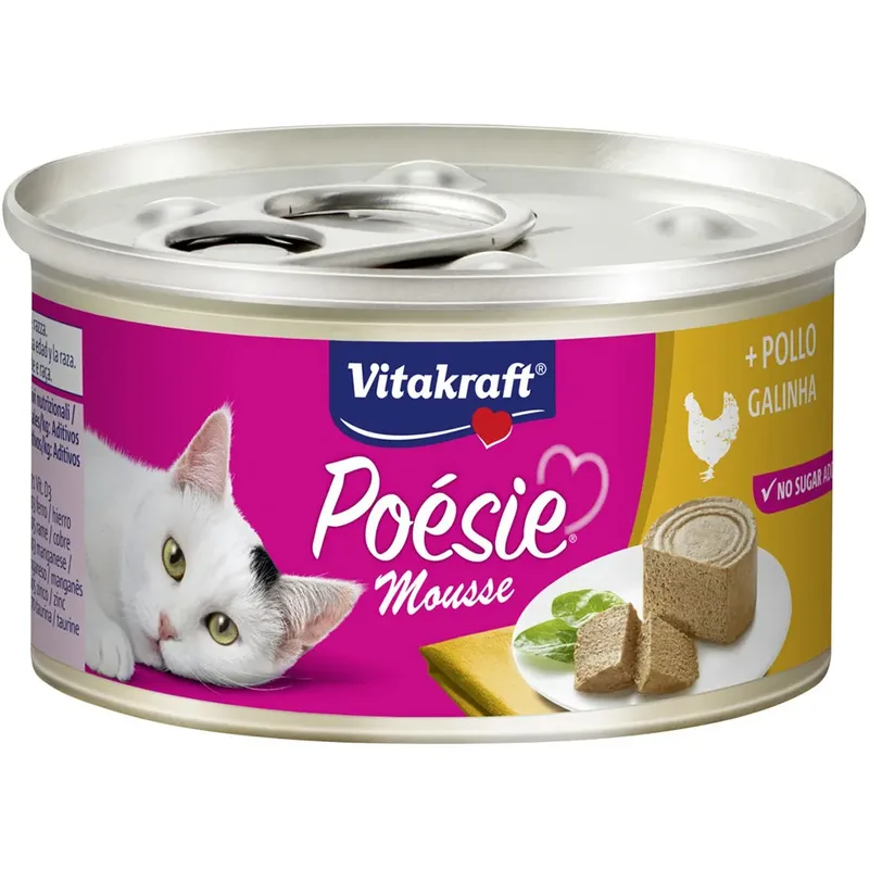 Poesie Mousse Au Poulet Nourriture Humide Pour Chats 85g de Vitakraft – photo produit