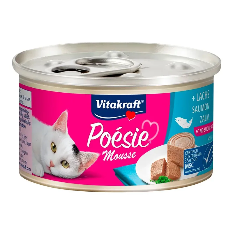 Pâtée Pour Chats Poesie Mousse Au Saumon 85 G de Vitakraft – photo produit