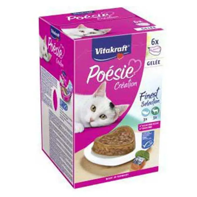 Poesie Multipack 6x85gr Gelatine Nat Kattenvoer de Vitakraft – photo produit