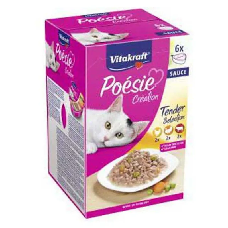 Poesie Multipack 6x85g Nassfutter Hühnchen Für Katzen von Vitakraft – Produktfoto