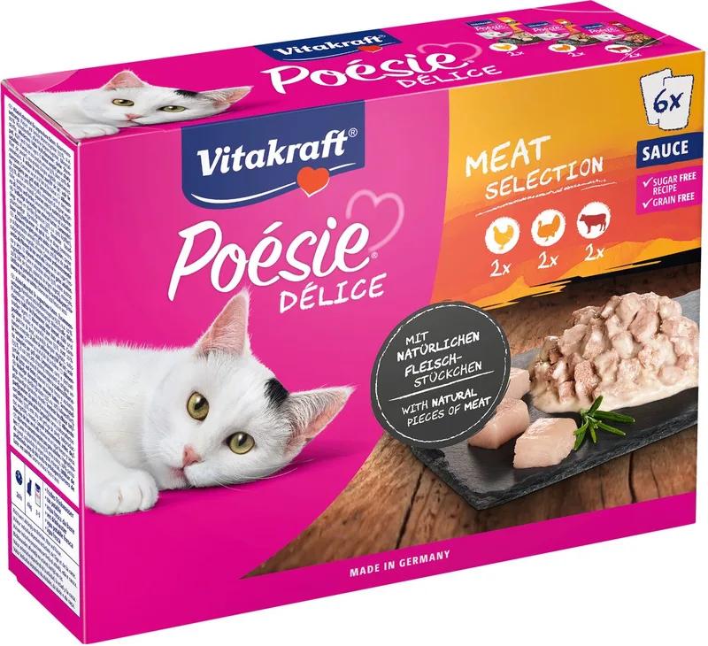 Poesie Multipack Deli Sauce - Vlees - Katten natvoer - 6 x 85 g de Vitakraft – photo produit