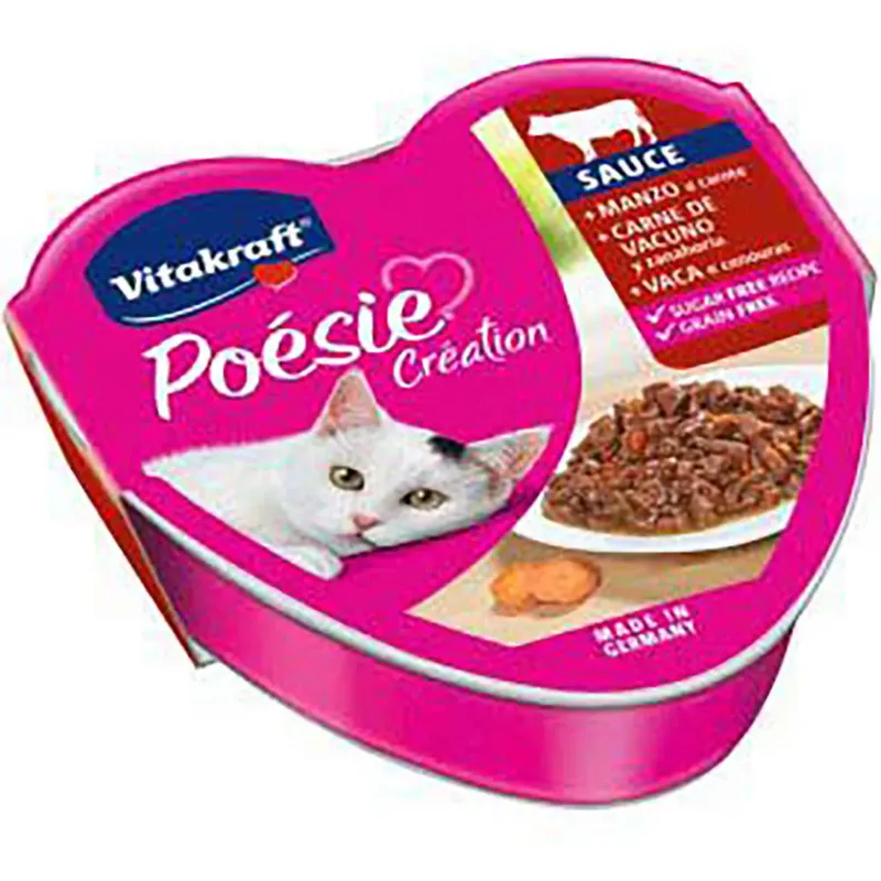 Poesie Natvoer Voor Katten Met Rundvlees 85gr 15 Eenheden by Vitakraft – product photo