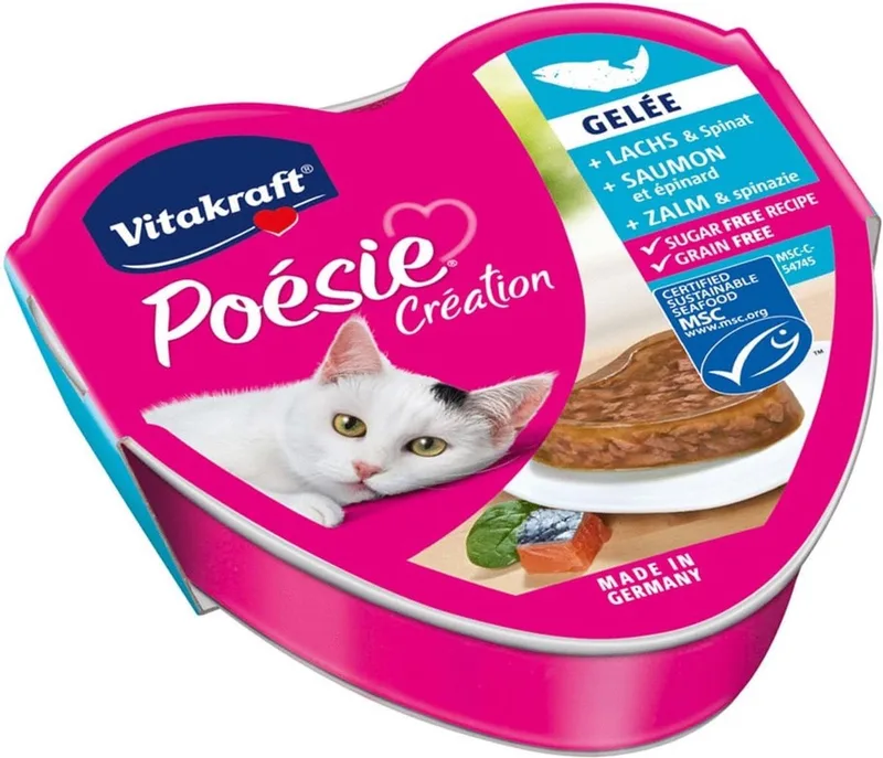 Poesie Zalm & Spinazie - Kat - Volledig natvoer - 1 x 85gr von Vitakraft – Produktfoto