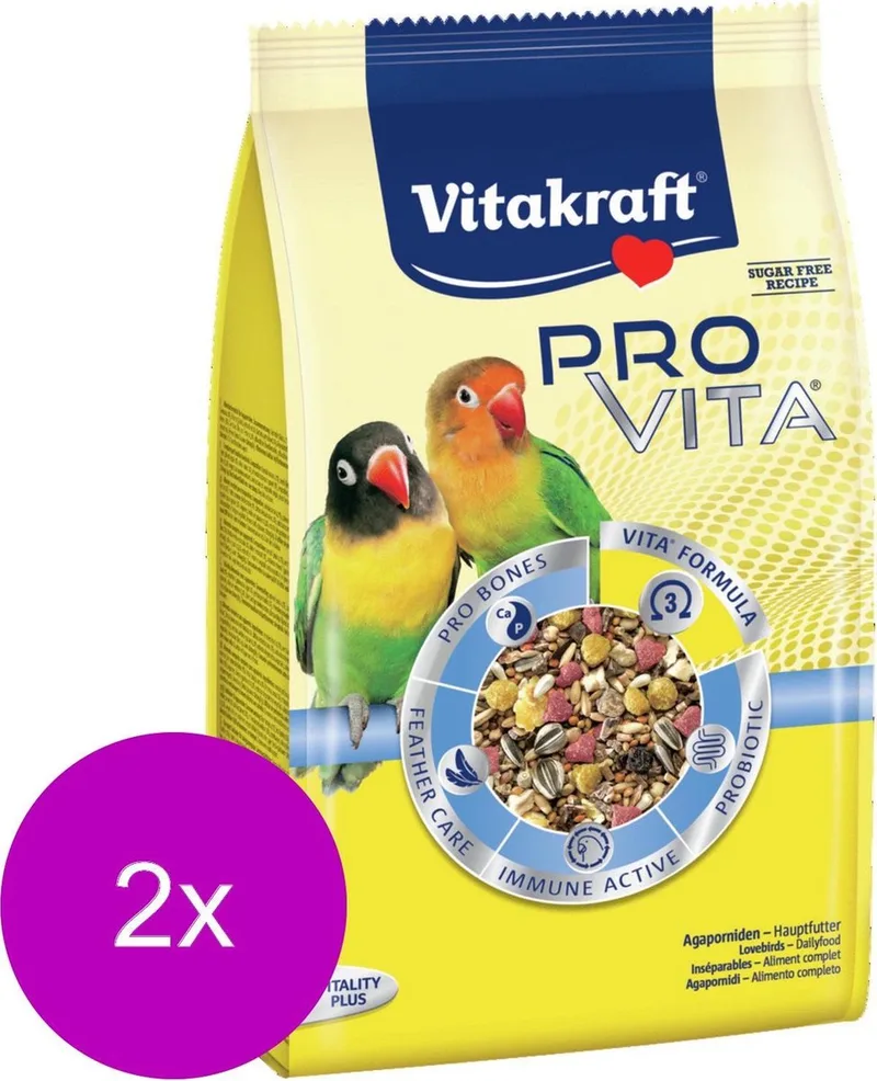Pro Vita Agapornis - Vogelvoer - 2 x 750 g von Vitakraft – Produktfoto