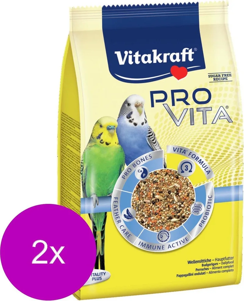Pro Vita Parkiet - Vogelvoer - 2 x 800 g de Vitakraft – photo produit