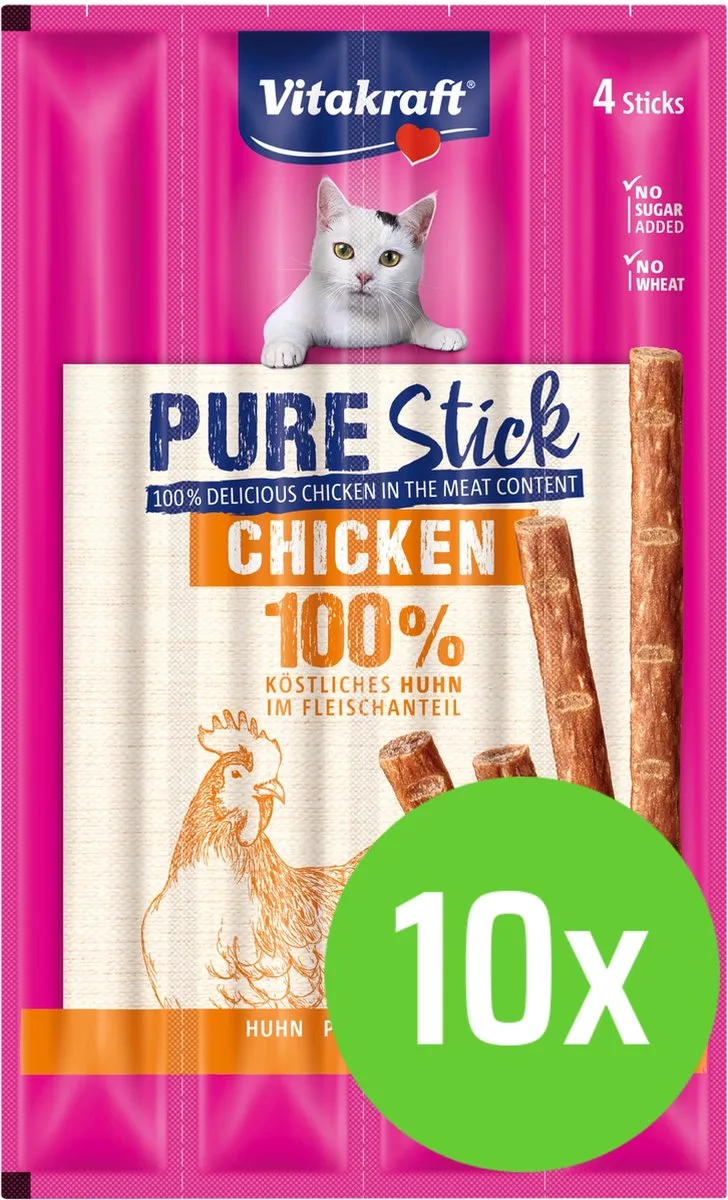 Purestick - Kattensnacks - Kip - MSC - 10 x 4 st von Vitakraft – Produktfoto