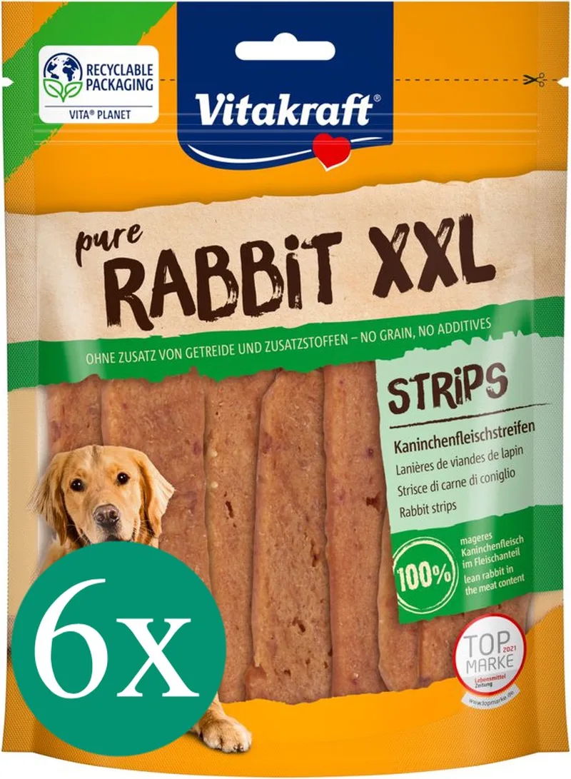 Rabbit XXL Reepjes Konijnenvlees - Hondensnack - 6 x 250gr von Vitakraft – Produktfoto
