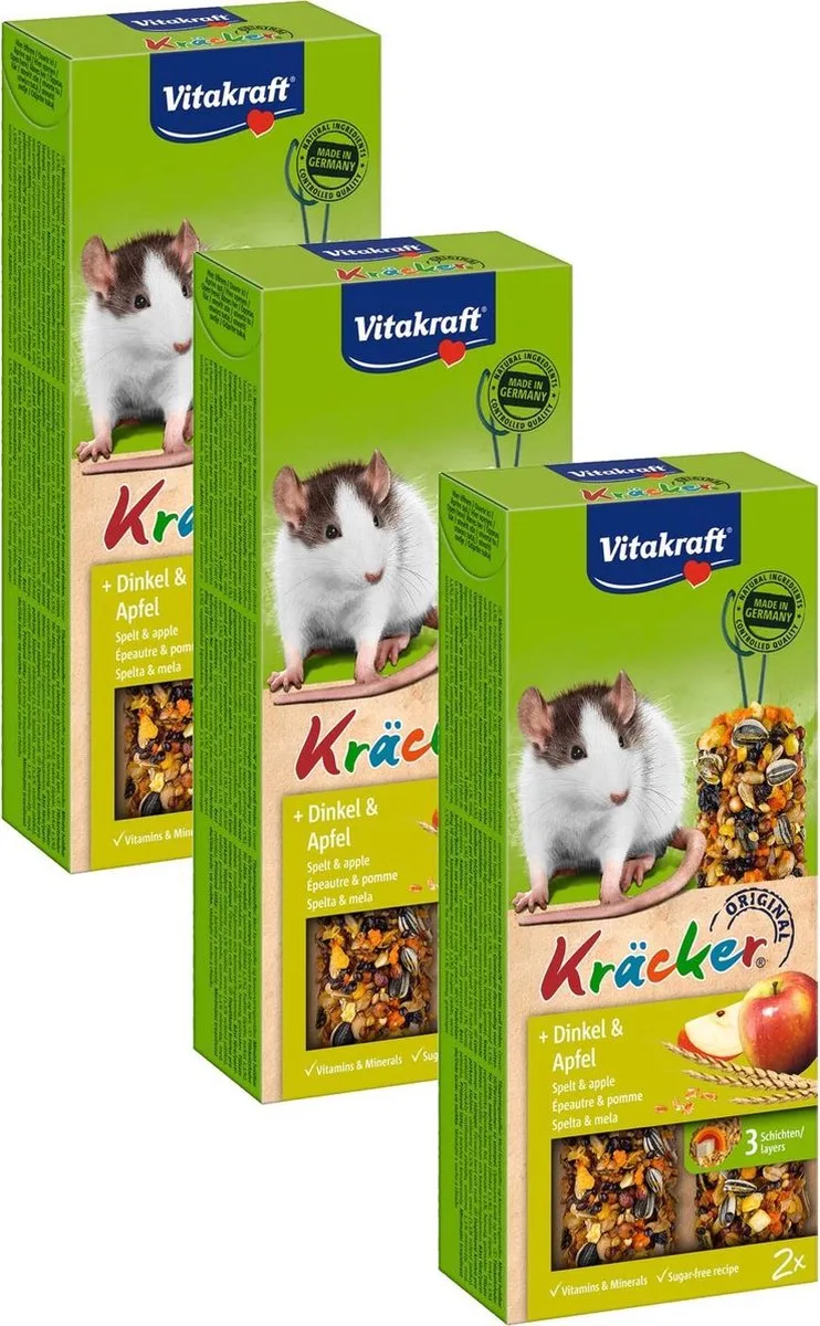 rattenkracker - 2 in 1 cornflakes en fruit - 3 St à 2 St - Rattensnack von Vitakraft – Produktfoto