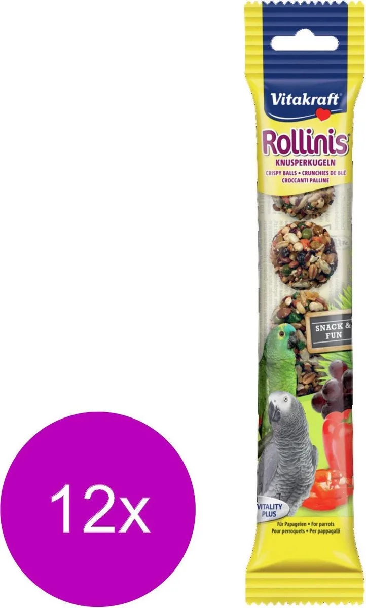 Rollinis Papegaai - Vogelsnack - 12 x 48 g von Vitakraft – Produktfoto