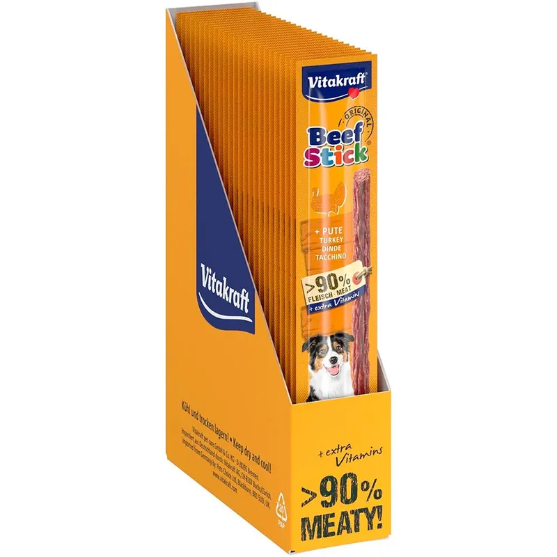 Rinderstick Mit Truthahn 25x12g (61041) Hundefutter von Vitakraft – Produktfoto
