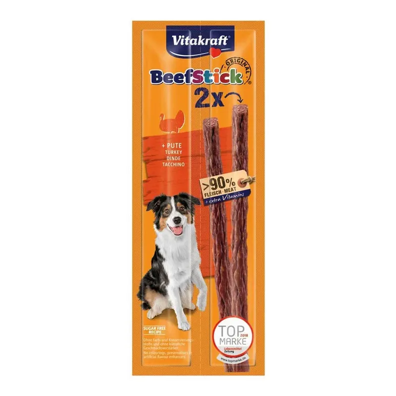 Bâtonnet De Bœuf Avec Dinde 2 X Friandise Pour Chien 12g de Vitakraft – photo produit