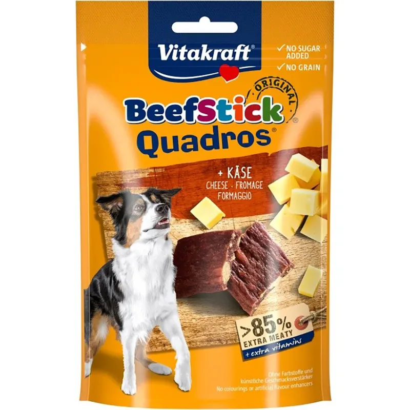Rundvleesstick Quadros Kaas Hondensnack 70g fra Vitakraft – produktbillede
