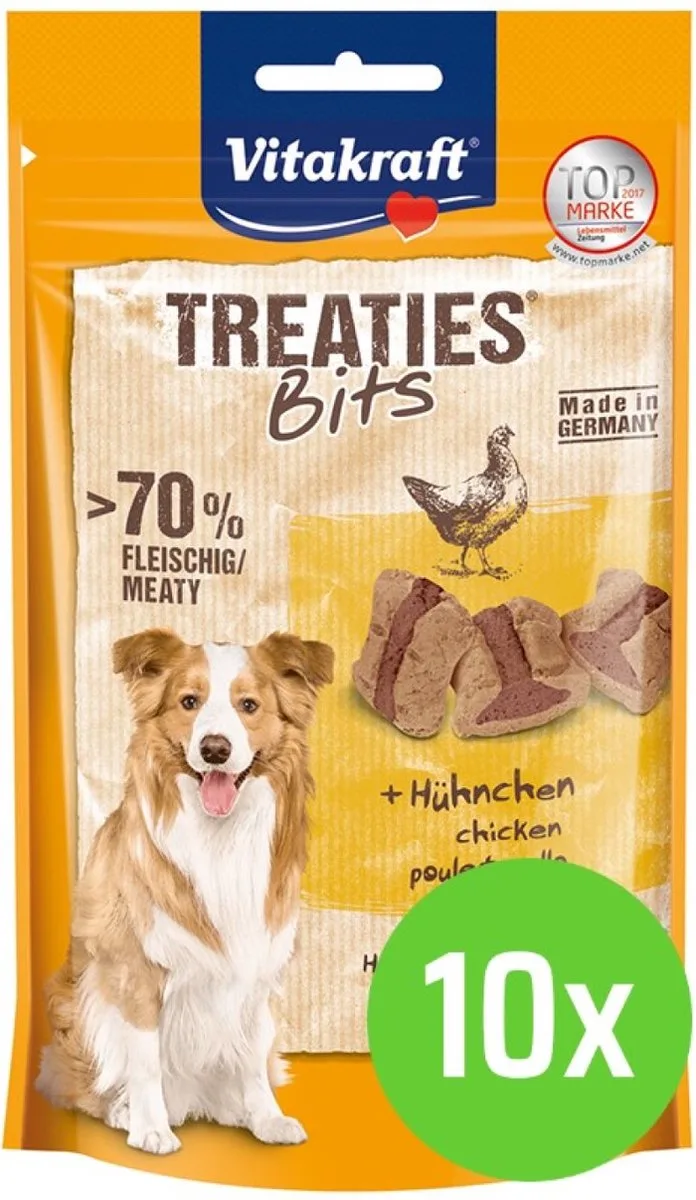 Treaties Bits Bacon Style kip - hondensnack - 120 gram - 10 Verpakkingen de Vitakraft – photo produit