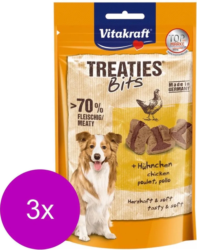 Treaties Bits Bacon Style met Kip - Hond - Snack - 3 x 120 gr de Vitakraft – photo produit