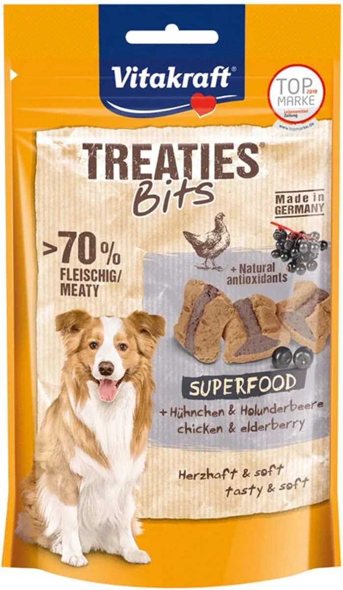 Treaties Bits Superfood - Hondensnacks - Kip Vlierbessen 100 g von Vitakraft – Produktfoto