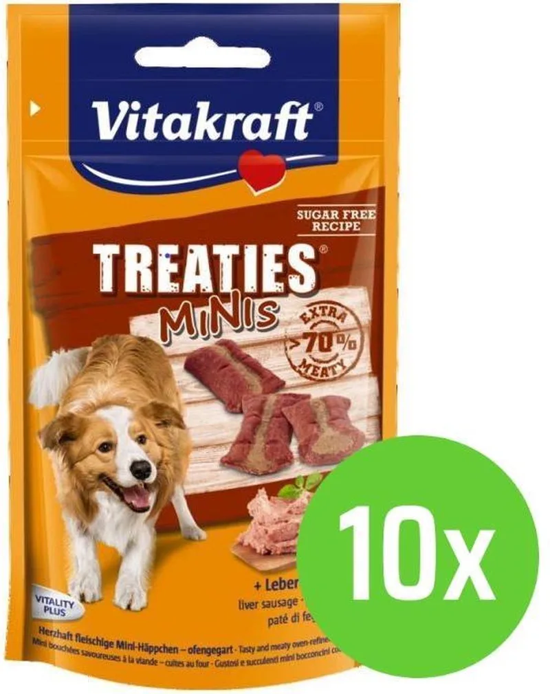 Treaties Minis Leverworst - hondensnack - 48 gram - 10 verpakkingen de Vitakraft – photo produit