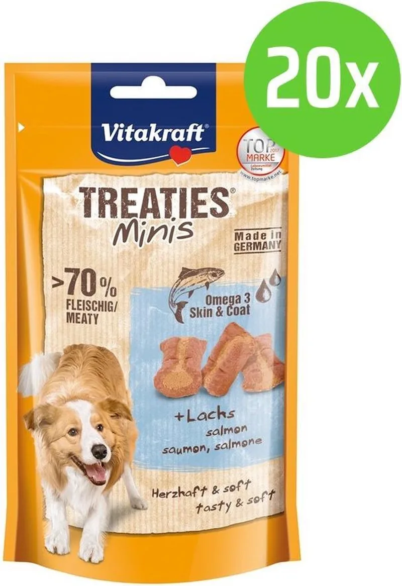 Treaties Minis Zalm & Omega 3 - hondensnack - 20 verpakkingen von Vitakraft – Produktfoto