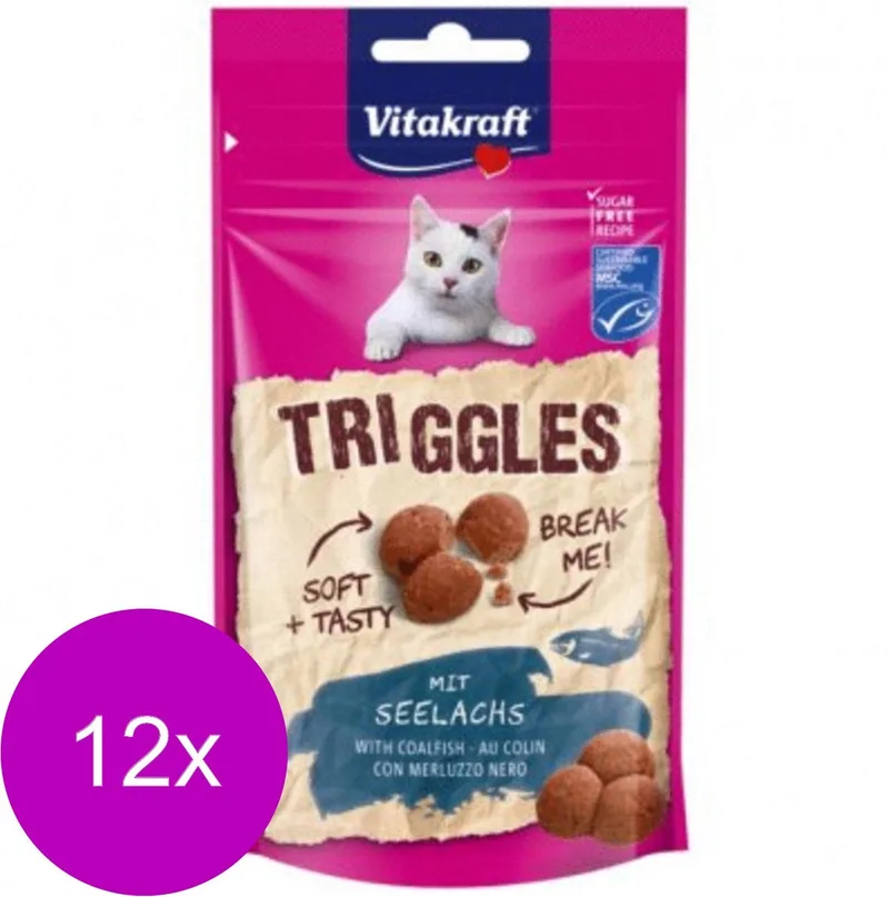 Triggles - Kattensnack - Koolvis - 12 x 40 g de Vitakraft – photo produit