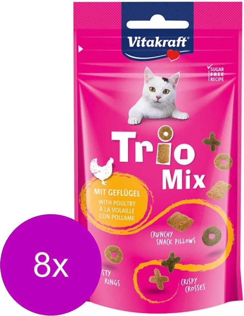 Trio Mix - Kattensnack - 8 x 60 g by Vitakraft – product photo