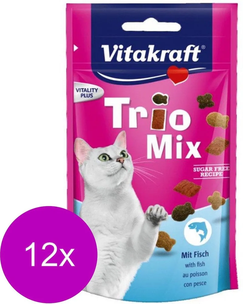 Trio Mix - Kattensnack - Vis - 12 x 60 g by Vitakraft – product photo