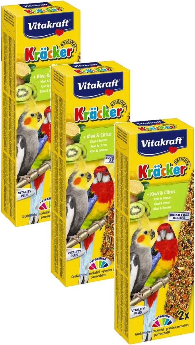 Valkparkiet Kracker 2 stuks - Vogelsnack - 3 x Kiwi by Vitakraft – product photo