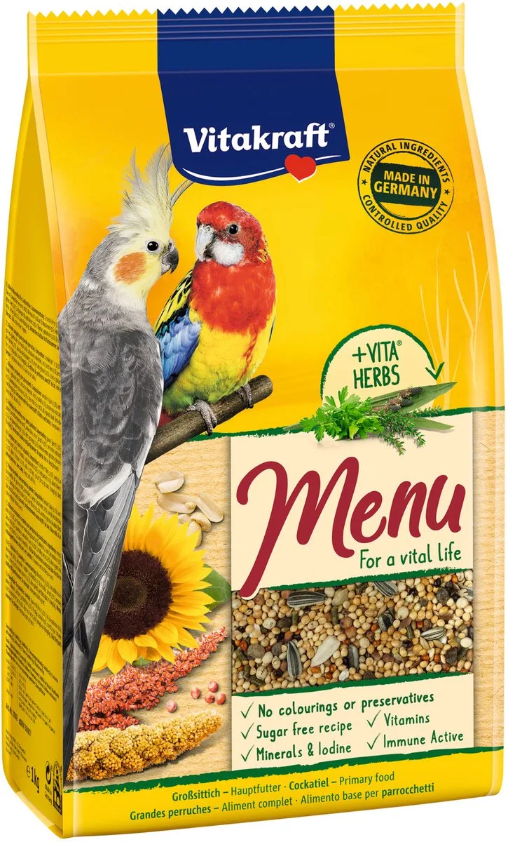 Valkparkiet Premium Menu - 1 Kg - Vogelvoer by Vitakraft – product photo