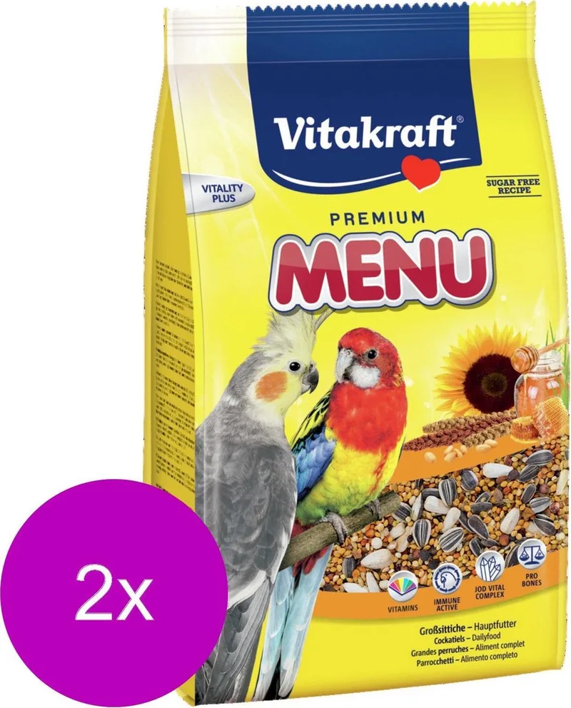 Valkparkieten Premium Menu - Vogelvoer - 2 x 1 kg de Vitakraft – photo produit