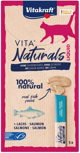 Vita Naturals Liquid Snack - Kattensnack - Zalm 5 stuks von Vitakraft – Produktfoto 1 von 2