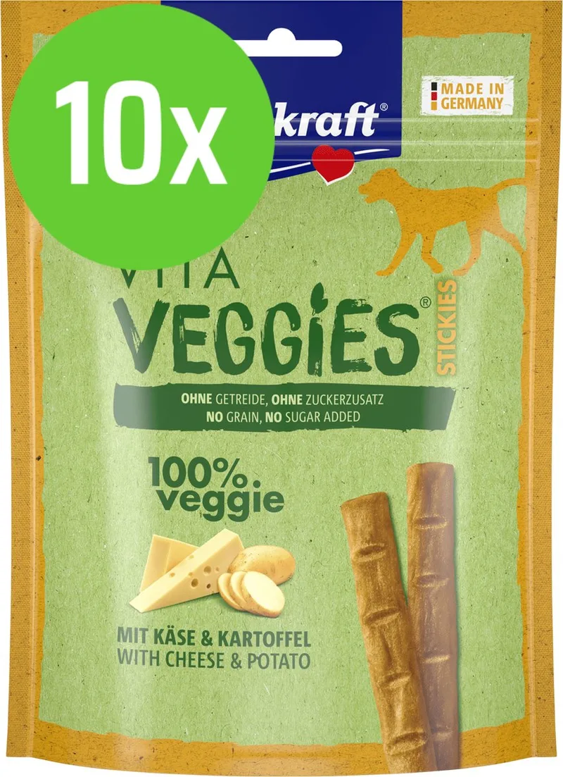 Vita Veggies Sticks Kaas - hondensnack - 80 gram - 10 verpakkingen by Vitakraft – product photo