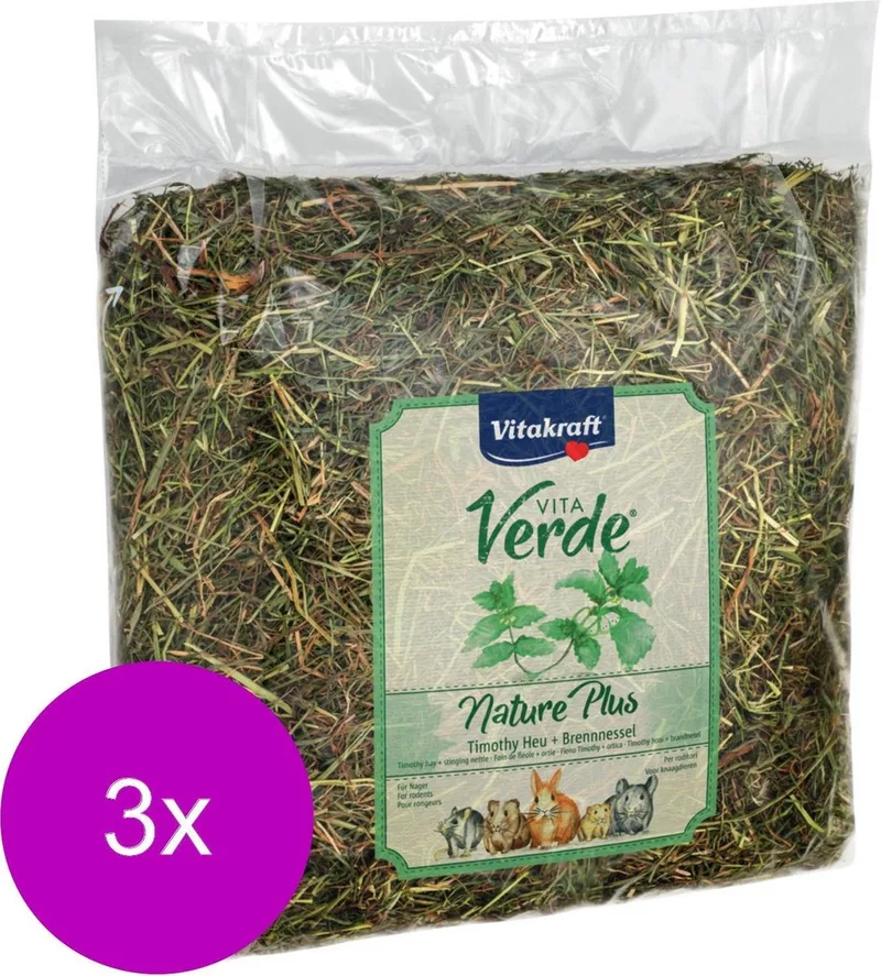 Vita-Verde Hooi 500 g - Ruwvoer - 3 x Brandnetel von Vitakraft – Produktfoto