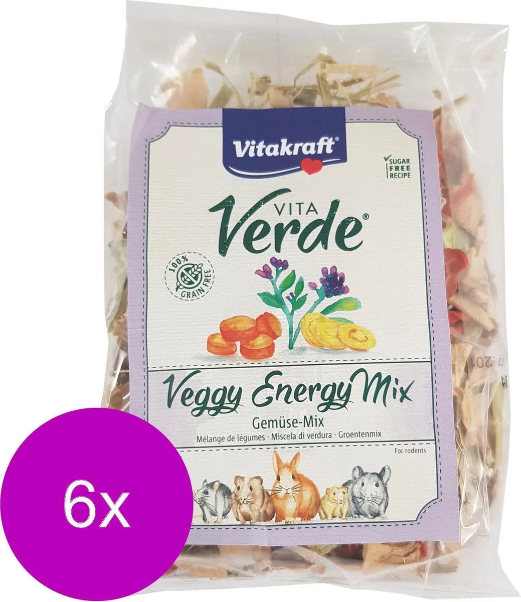 Vita Verde Nature Flakes - Knaagdiersnack - 6 x Groente 400 g by Vitakraft – product photo