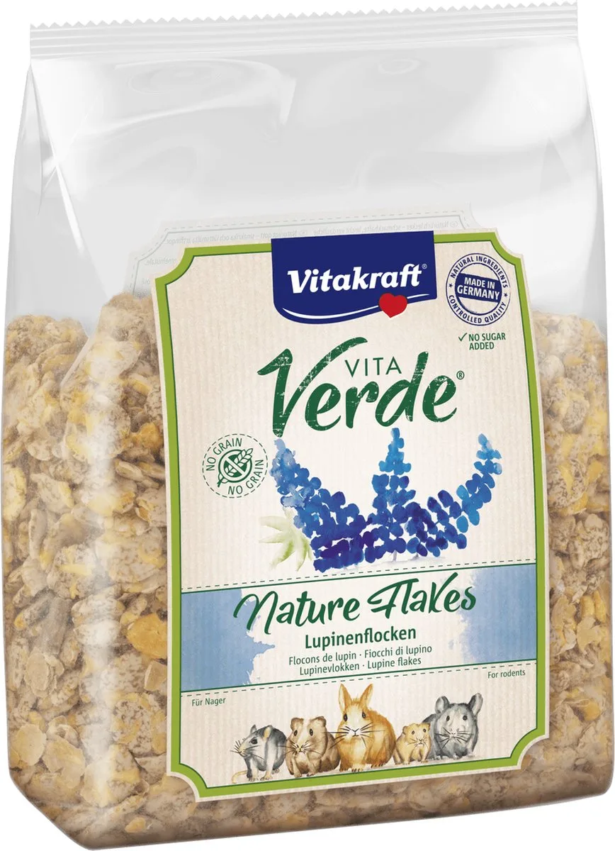 Vita Verde Nature Flakes Lupine - Knaagdiersnack van Vitakraft – productfoto