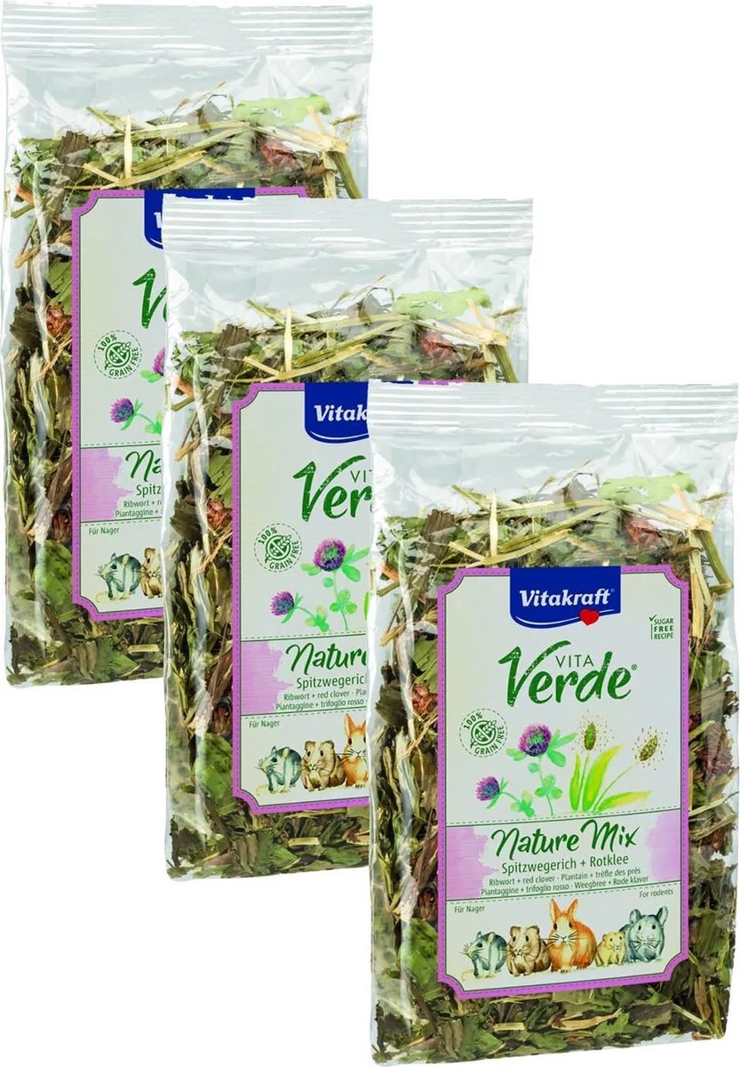 Vita-Verde Weegbree En Klaver - Knaagdiersnack - 3 x 70 g från Vitakraft – produktbild