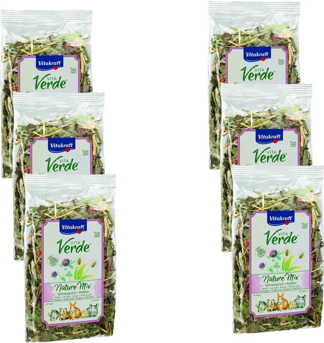 Vita-Verde Weegbree En Klaver - Knaagdiersnack - 6 x 70 g från Vitakraft – produktbild