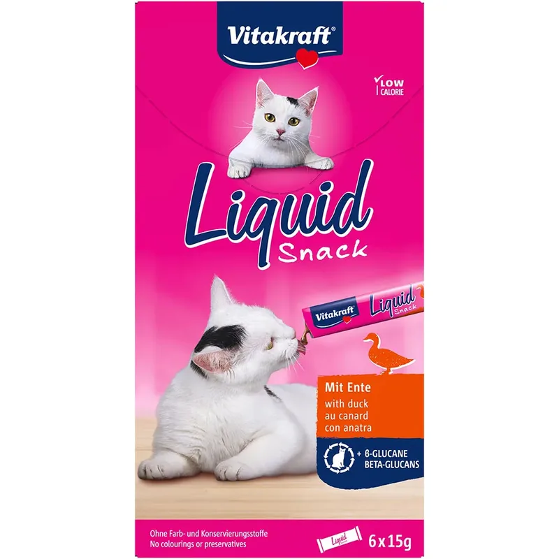 Vloeibare Kattensnack Eend Met Bèta-glucaan Natvoer Voor Katten 11x6 Stuks by Vitakraft – product photo