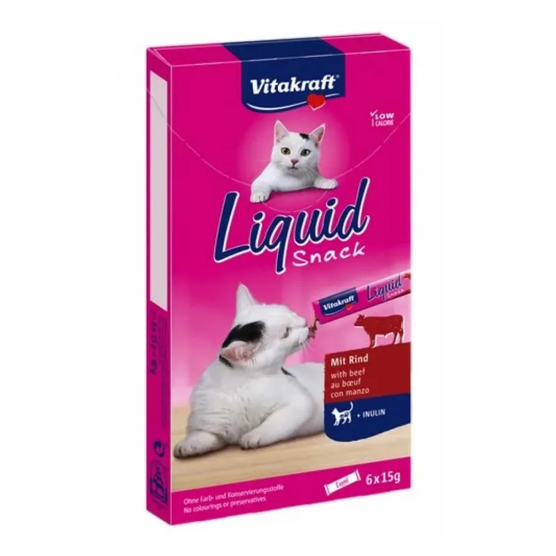 Snack Liquide Pour Chat Avec Du Bœuf 6 X Friandises Pour Chat 15g de Vitakraft – photo produit