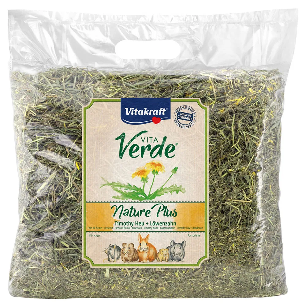 Voordeelpakket: 6x500g Vita Verde Timothy hooi met paardenbloem kleinvee by Vitakraft – product photo
