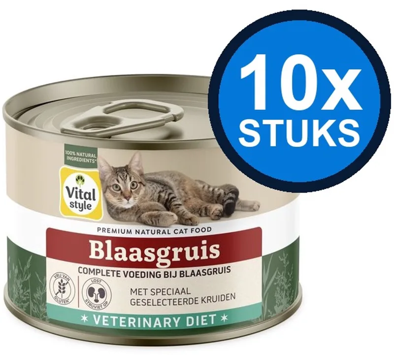 10x VITALstyle Blaasgruis (Veterinary Diet) - Kattenvoer Natvoer Blik - 200g by VitalStyle – product photo