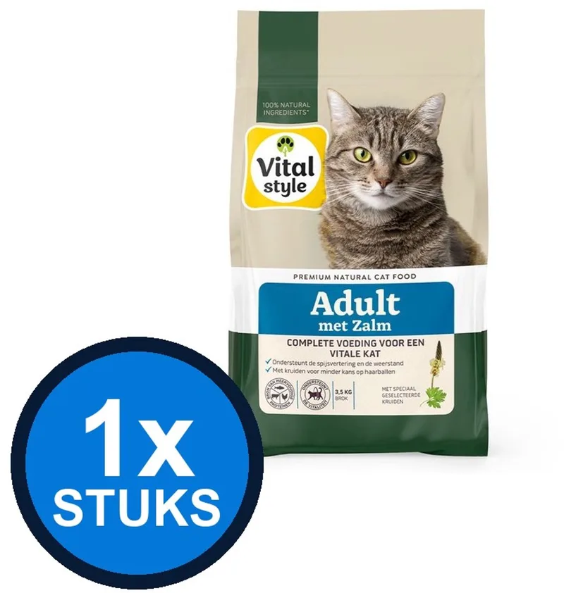 1x VITALstyle Kat Adult Zalm - Kattenvoer - 1,5kg by VitalStyle – product photo