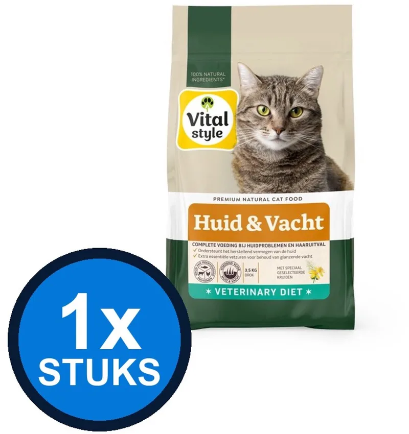 1x VITALstyle Kat Huid & Vacht - Kattenvoer - 3,5kg by VitalStyle – product photo