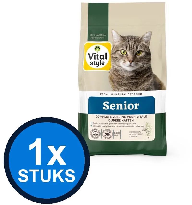 1x VITALstyle Kat Senior - Kattenvoer - 1,5kg by VitalStyle – product photo