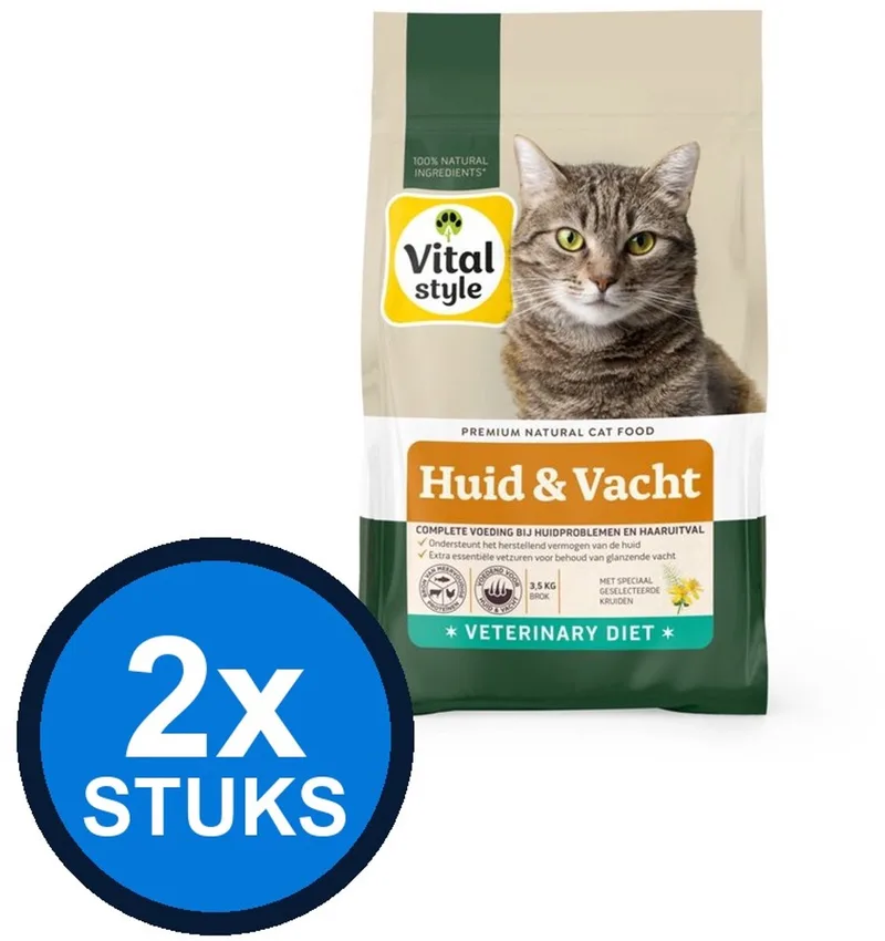 2x VITALstyle Kat Huid & Vacht - Kattenvoer - 1,5kg by VitalStyle – product photo