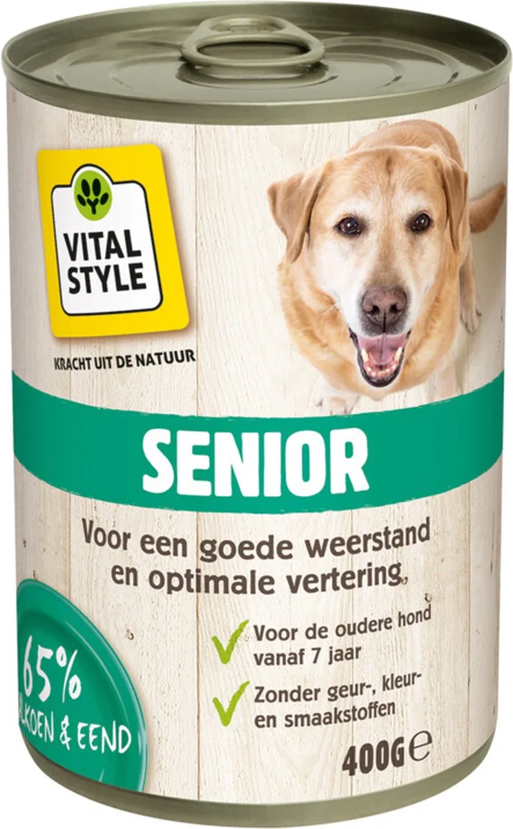 6x VITALstyle Hondenvoer Blik Senior 400 gr de VitalStyle – photo produit