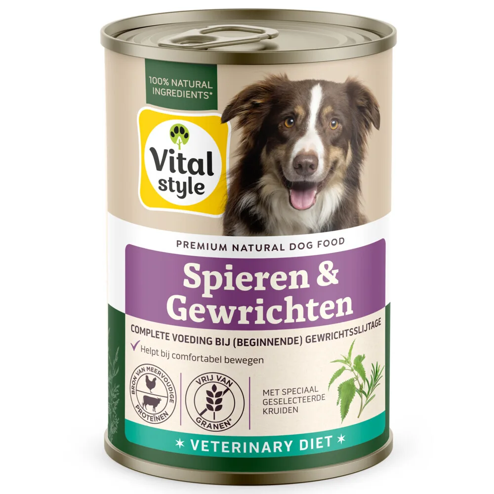 6x Vitalstyle Hondenvoer Blik Spier & Gewrichten 400 gr van VitalStyle – productfoto