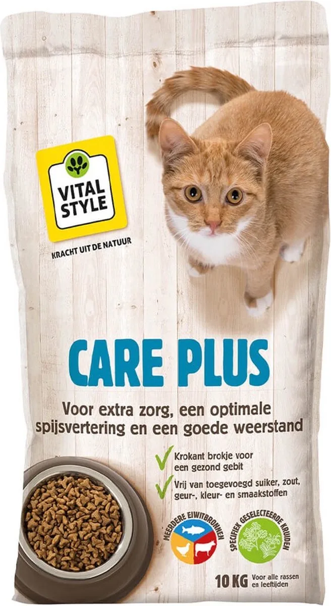 Care Plus - Kattenbrokken - Voor Extra Zorg En Ondersteuning - Met o.a. Berkenblad & Valeriaan - 10 kg von VitalStyle – Produktfoto