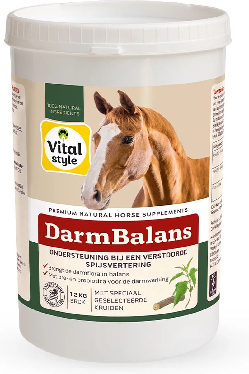 Darmbalans - Paarden Supplement - Voor Een Gezonde Darmfunctie - Met o.a. Zoethoutwortel & Mariadistel - 1,2 kg de VitalStyle – photo produit