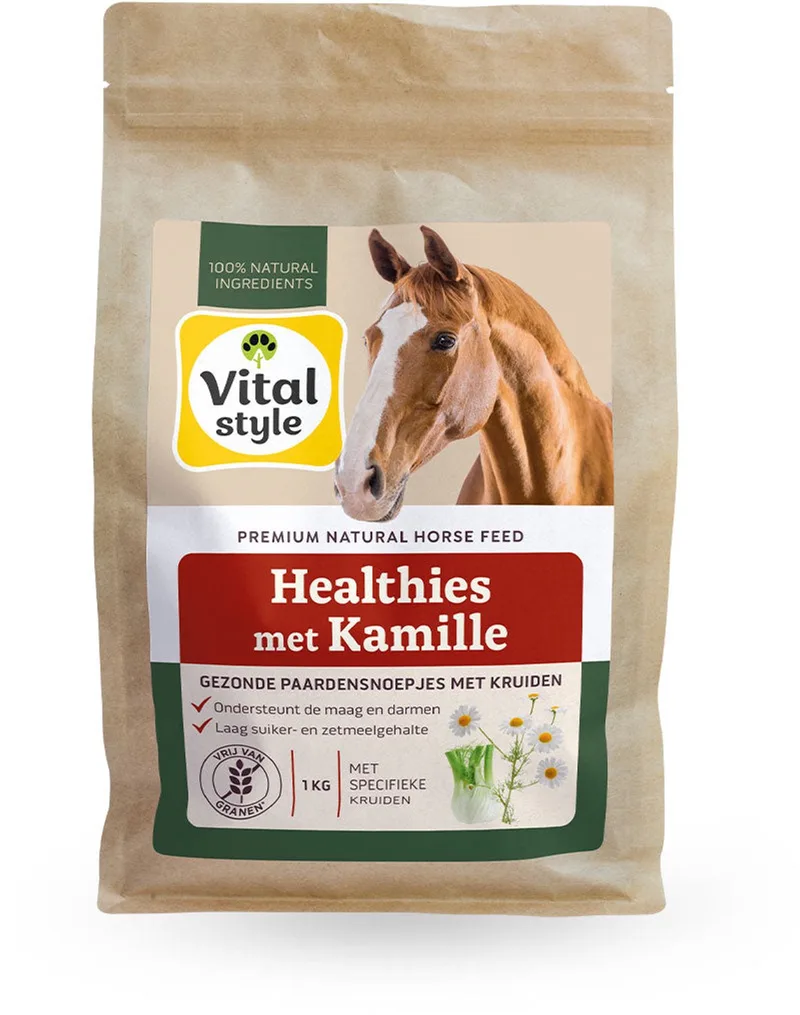 Healthies met Kamille Paardensnoepjes - Beloning Paard - Graanvrij & Laag in Suiker - 1 kg de VitalStyle – photo produit