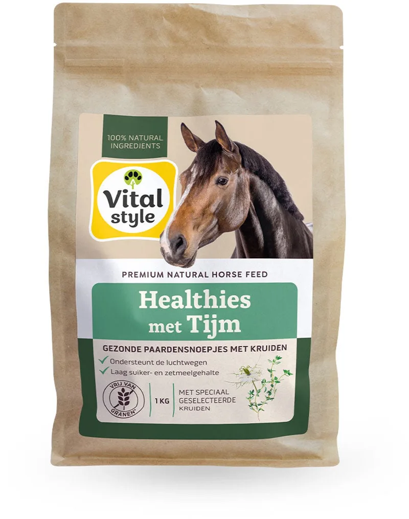 Healthies met Tijm - Paardensnoepjes - Beloning Paard - Graanvrij & Laag in Suiker - 1 kg by VitalStyle – product photo