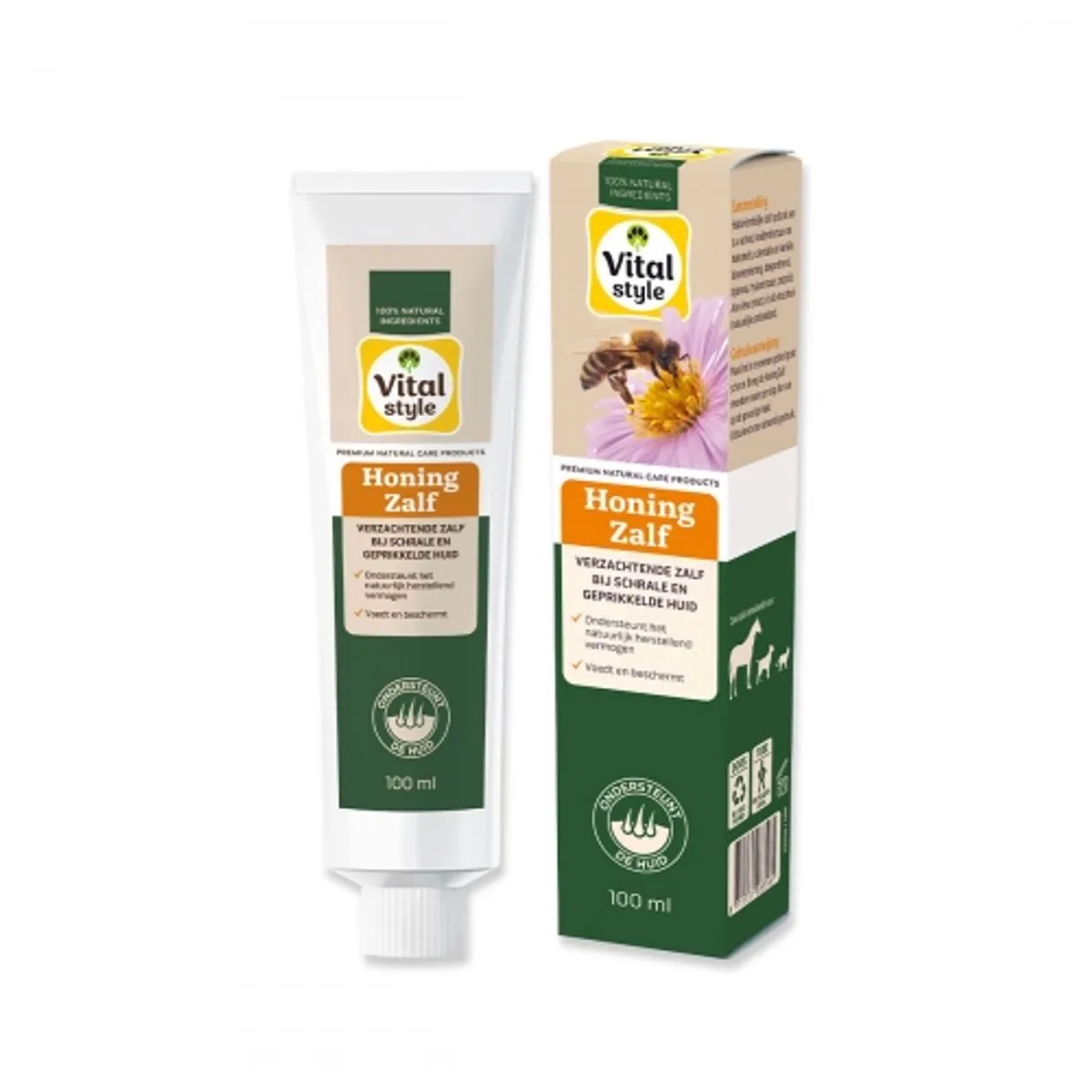 HoningZalf - Dieren Supplementen - Voor Honden, Katten & Paarden - Ondersteunt Het Natuurlijk Herstellend Vermogen Van De Huid - 100 ml de VitalStyle – photo produit