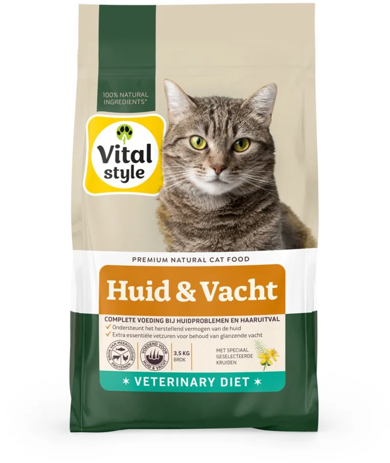 Huid & Vacht Kattenvoer - 2 x 3,5 kg - Voordeelverpakking von VitalStyle – Produktfoto